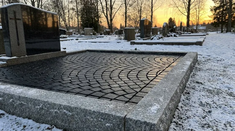 Гранитная брусчатка на могильном участке, образец ПМ005 в Казани
