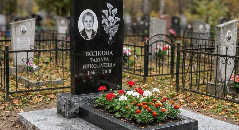 Памятник с гравировкой калл — выполненная работа «Волкова» в Казани
