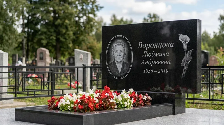 Памятник с гравировкой калл — выполненная работа «Воронцова» в Казани