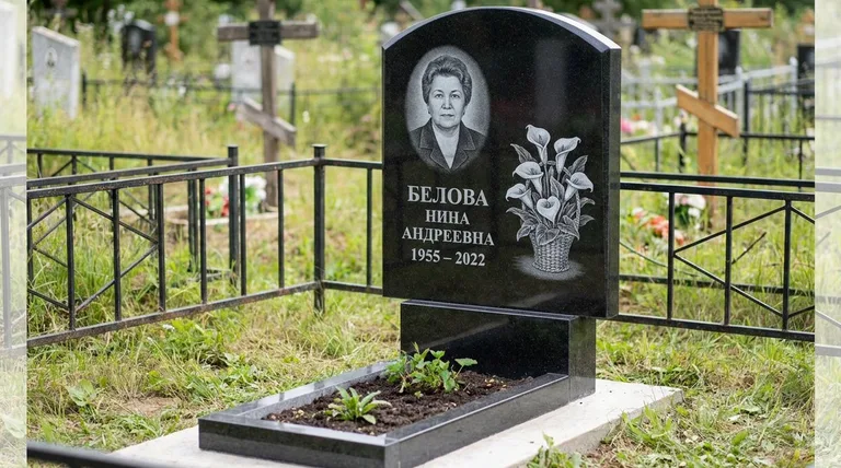 Памятник с гравировкой калл — выполненная работа «Белова» в Казани
