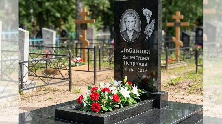 Памятник с гравировкой калл — выполненная работа «Лобанова» в Казани