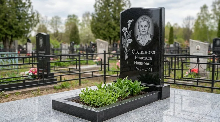 Памятник с гравировкой калл — выполненная работа «Степанова» в Казани