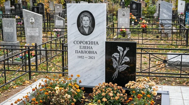 Памятник с гравировкой калл — выполненная работа «Сорокина» в Казани