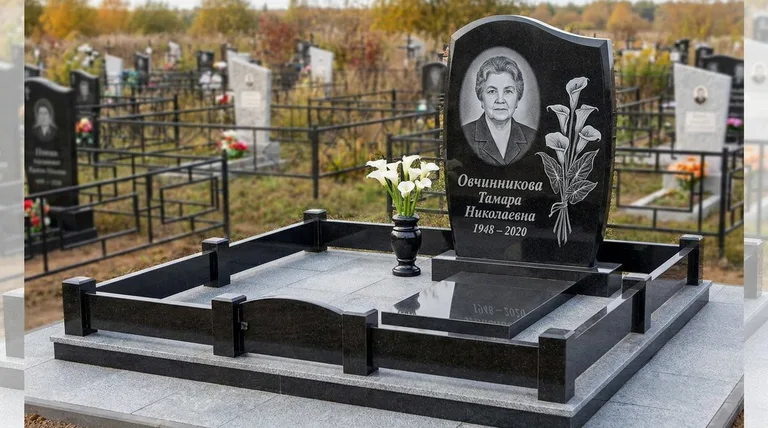 Памятник с гравировкой калл — выполненная работа «Овчинникова» в Казани