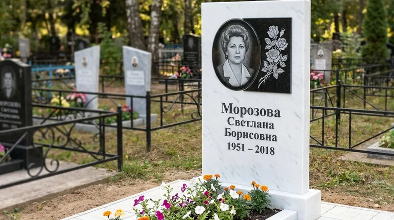 Памятник с гравировкой роз — выполненная работа «Морозова» в Казани
