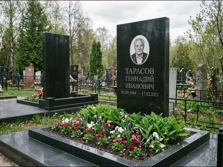 Керамический портрет на габбро-диабазе в Казани
