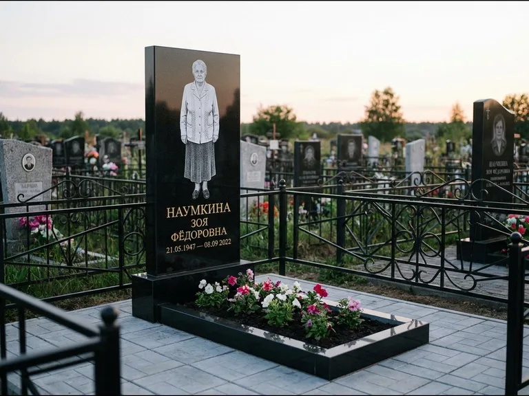 Гравировка портрета на чёрном граните — выполненная работа 18 в Казани
