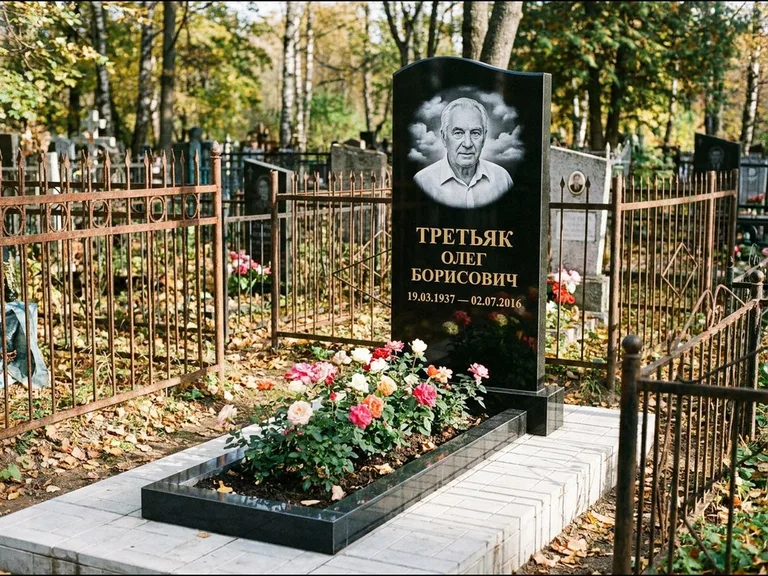 Гравировка портрета на чёрном граните — выполненная работа 23 в Казани