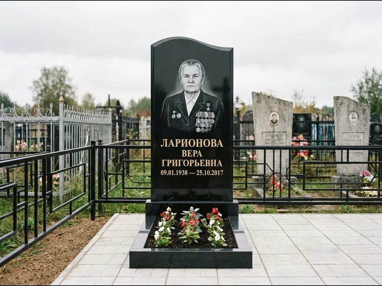 Гравировка портрета на чёрном граните — выполненная работа 28 в Казани