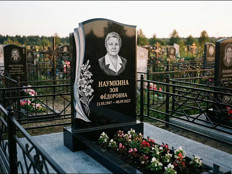 Гравировка портрета на чёрном граните — выполненная работа 6 в Казани