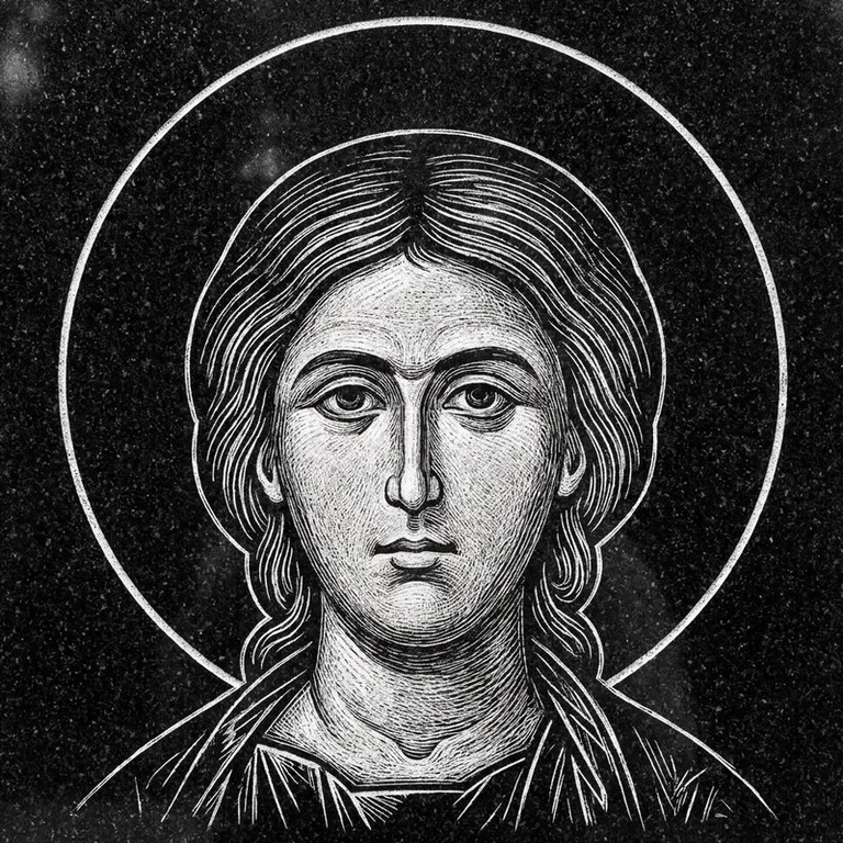 Эскиз иконы: Именная икона — святой покровитель по имени, гравировка на памятник в Казани