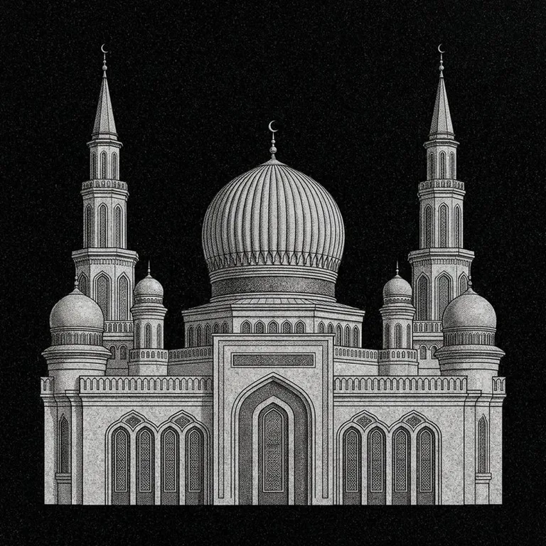 Эскиз: Соборная (фотореализм) — ребристый купол и минареты в Казани