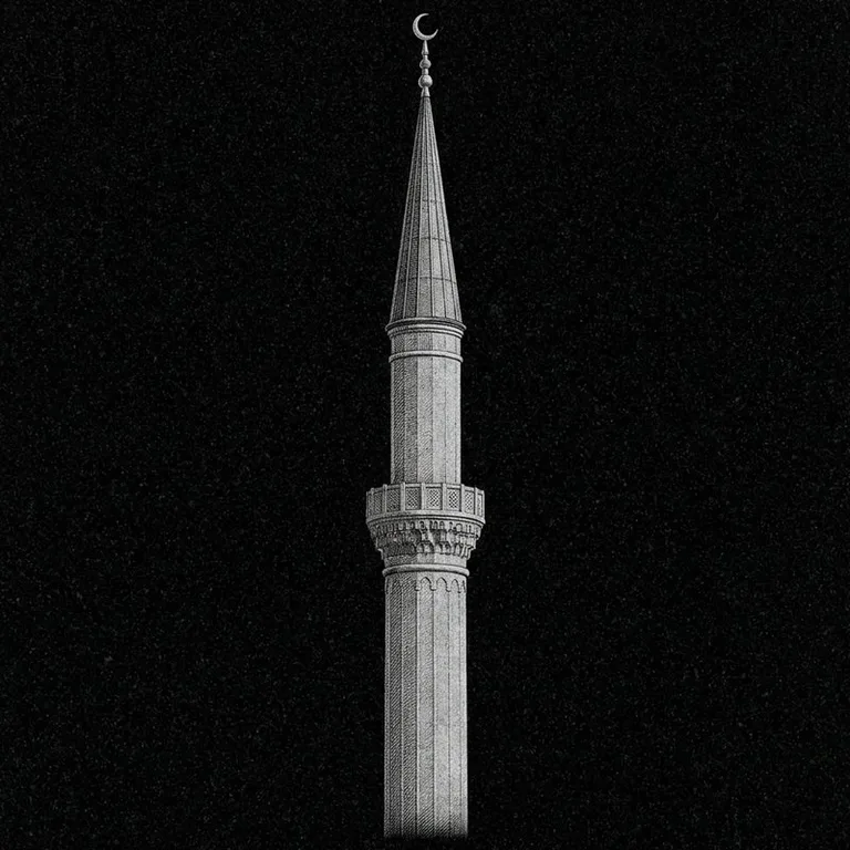 Эскиз: Минарет (фотореализм) — одиночный минарет с полумесяцем в Казани