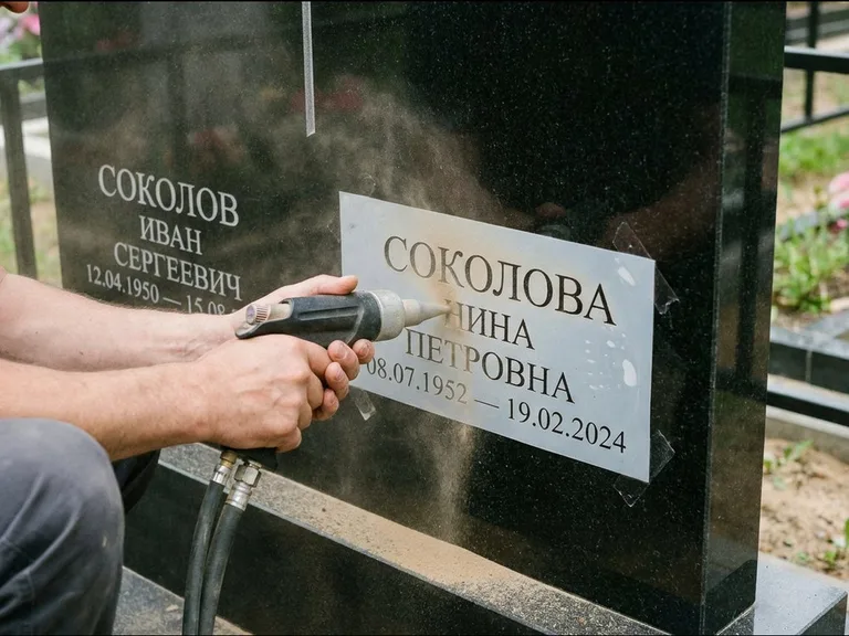Догравировка ФИО и дат — гравировка с выездом на кладбище в Казани