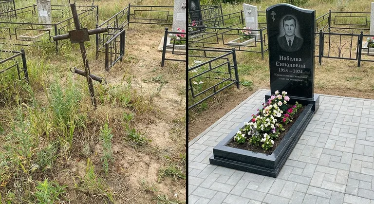 Памятник под ключ: запущенная могила до и ухоженный мемориал после в Казани