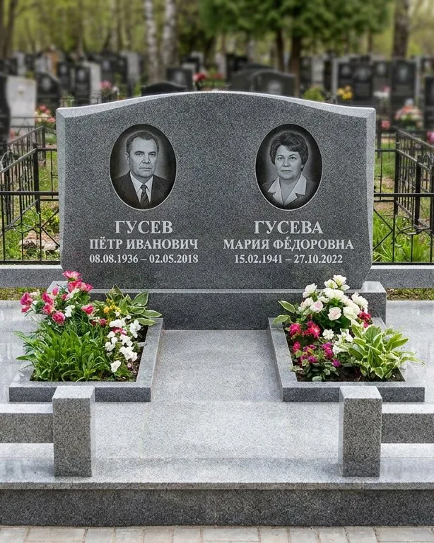 Памятник под ключ из белого мрамора в Казани