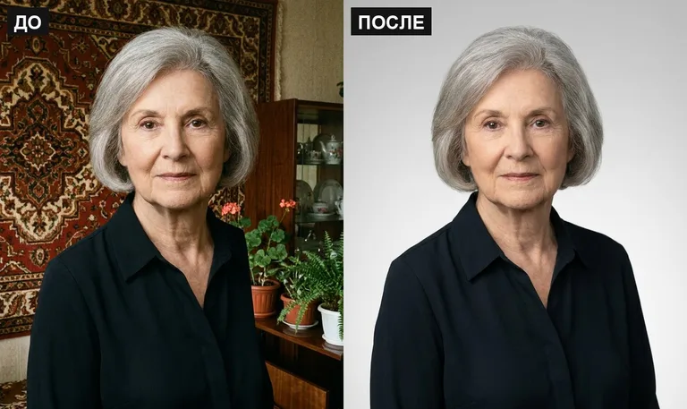 Ретушь фото на памятник — замена фона: до и после в Казани