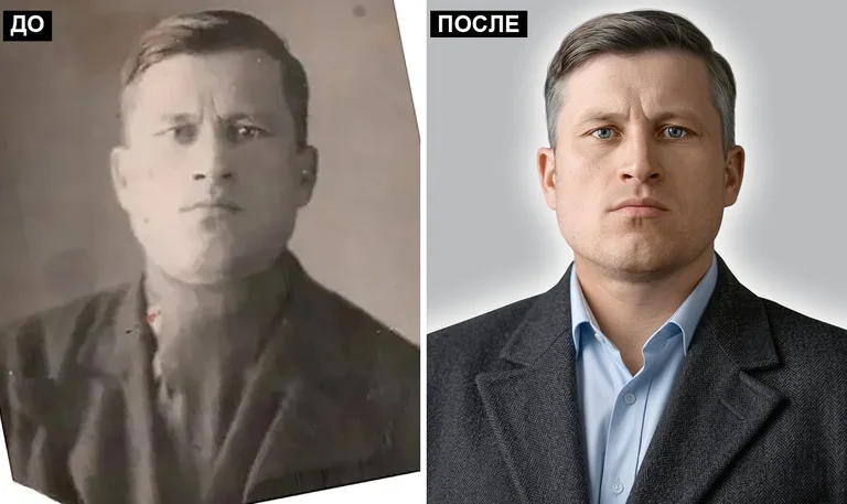 Ретушь фото на памятник — замена одежды: до и после в Казани