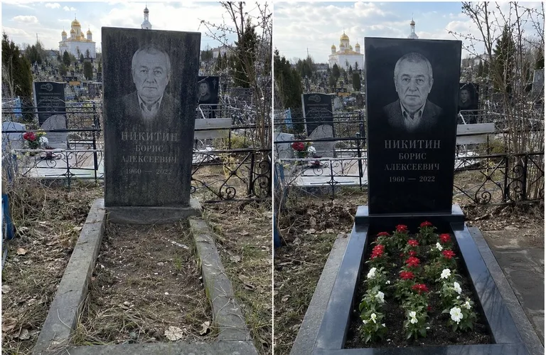Диптих №3: покраска оградки и прополка цветника с тюльпанами — до и после в Казани