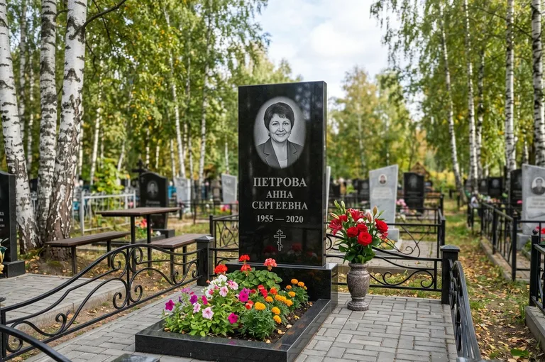 Установка гранитного памятника на могилу в Казани