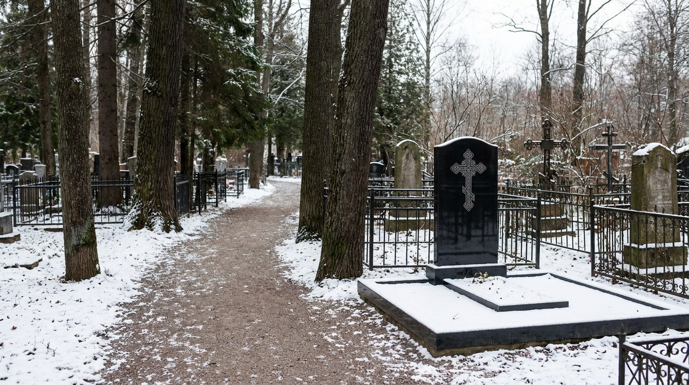 Памятники на кладбище Мирный в Казани