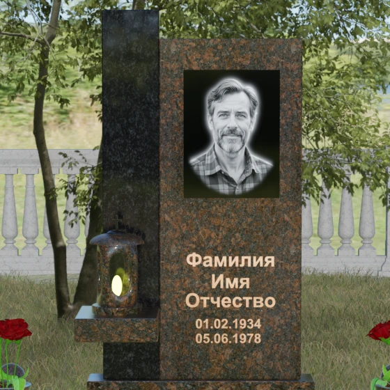 Комбинированный светский вертикальный памятник в Перми, гранит Дымовский