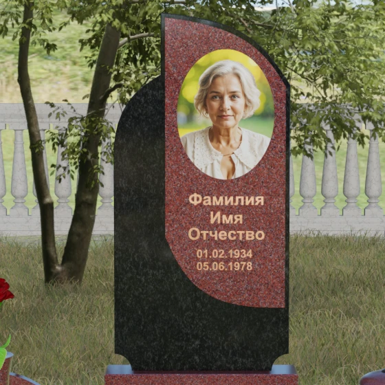Комбинированный светский вертикальный памятник в Перми, гранит Лезниковский