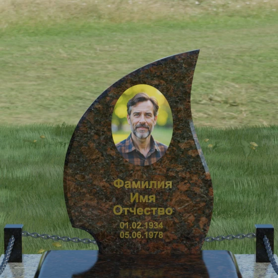 Гранитный вертикальный памятник в Набережных Челнах, гранит Дымовский