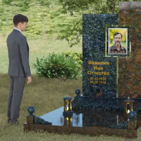 Комбинированный светский памятник для одного - П073