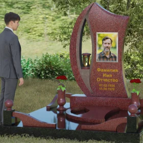 Гранитный светский вертикальный памятник - П078