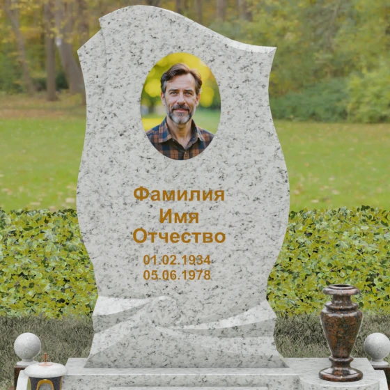 Светский вертикальный гранитный памятник в Казани, гранит Мансуровский