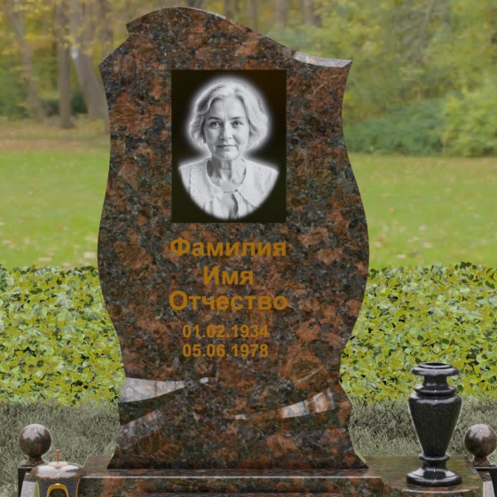 Светский вертикальный гранитный памятник в Казани, гранит Дымовский