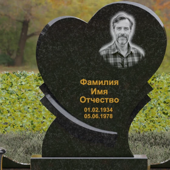 Вертикальный комбинированный светский памятник в Тольятти, гранит Габбро-диабаз