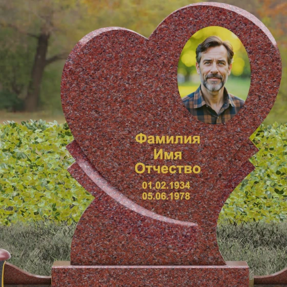 Вертикальный комбинированный светский памятник в Тольятти, гранит Лезниковский