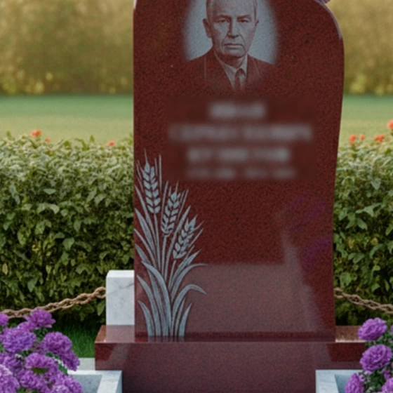 Вертикальный гранитный памятник с мемориальным комплексом в Перми, гранит Лезниковский
