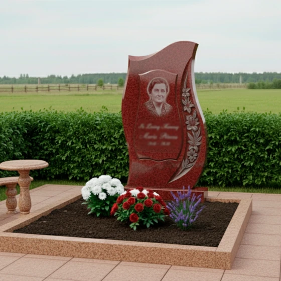 Гранитный светский вертикальный памятник для мемориального комплекса в Перми, гранит Лезниковский