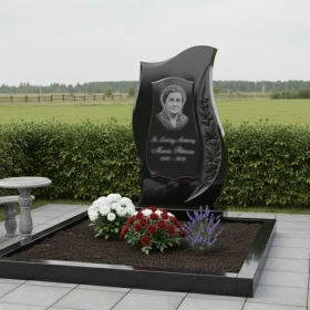 Гранитный вертикальный мемориал светский - ПН127