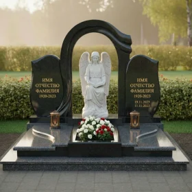Элитный вертикальный памятник на двоих - ПН161