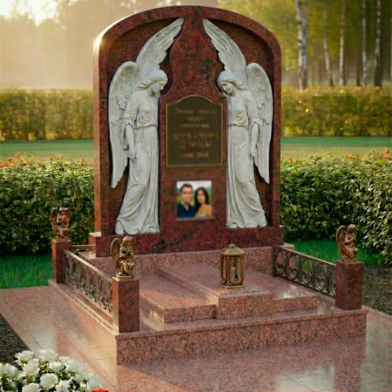 Горизонтальный Гранитный светский памятник для одного или двоих в Пензе, гранит Лезниковский