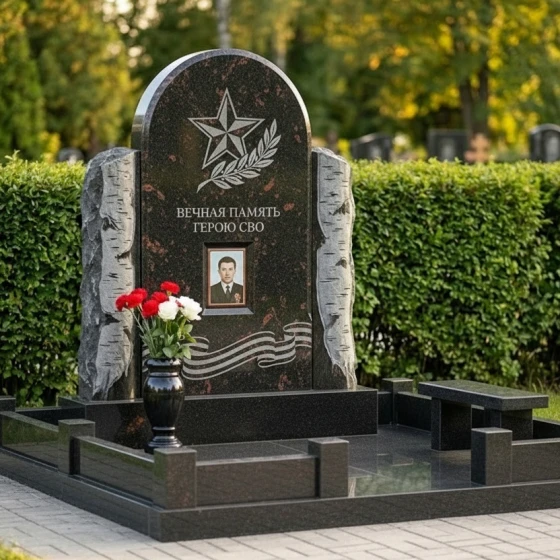 Гранитный мемориальный комплекс светский в Перми, гранит амфиболит