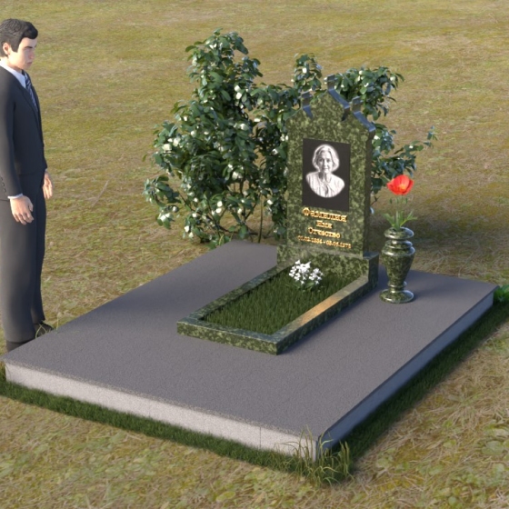 Гранитный монумент с тремя крестами