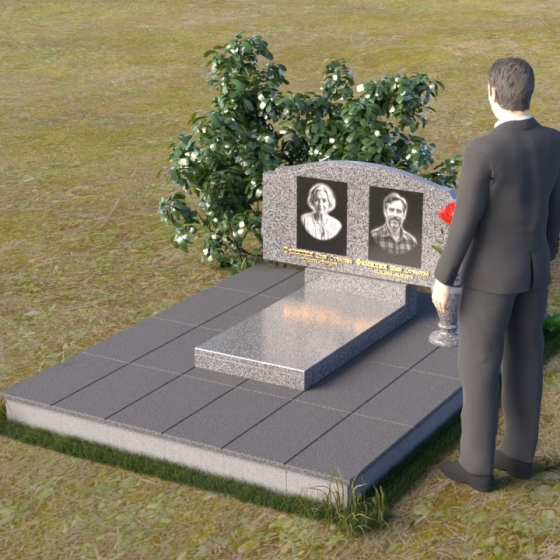 Светский горизонтальный памятник из гранита или мрамора в Перми