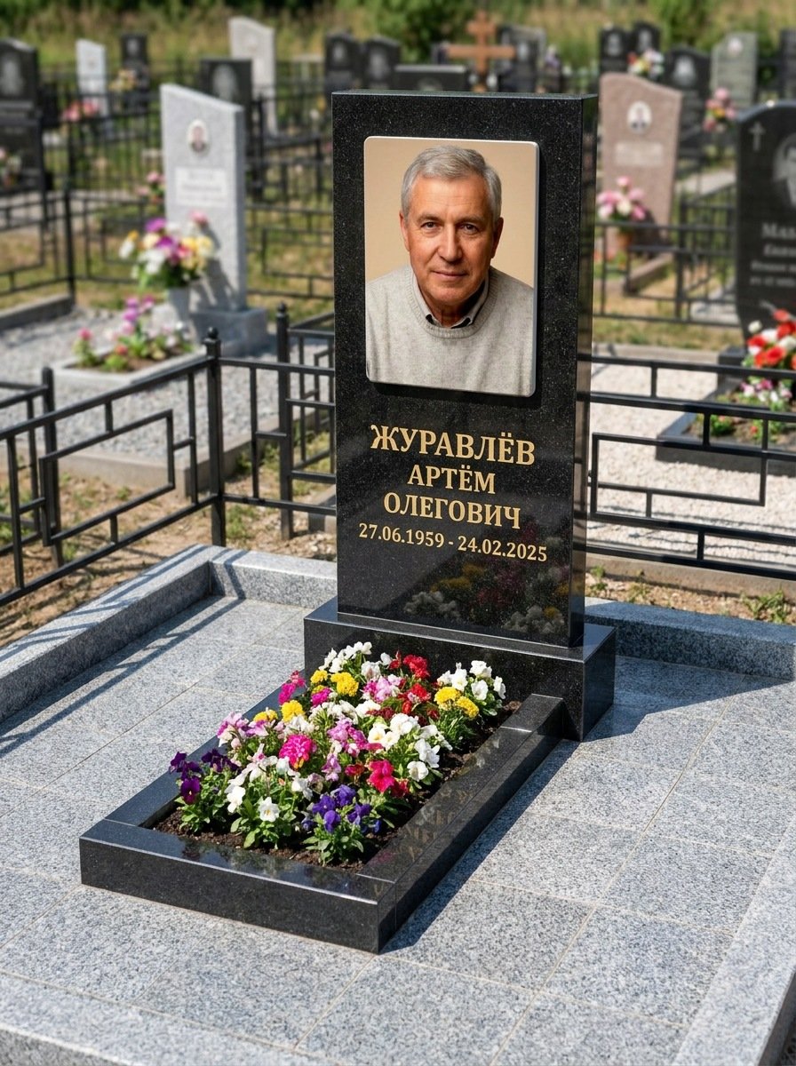 Портрет на памятнике в Казани — Выцветшее фото восстановили — керамогранит 180×240 мм