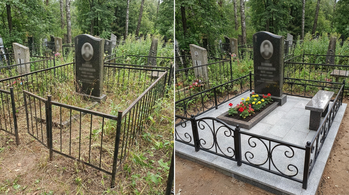 Благоустройство могилы в Казани — пример 1