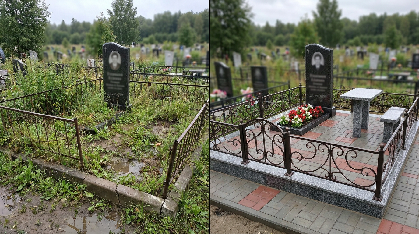 Благоустройство могилы в Казани — пример 2