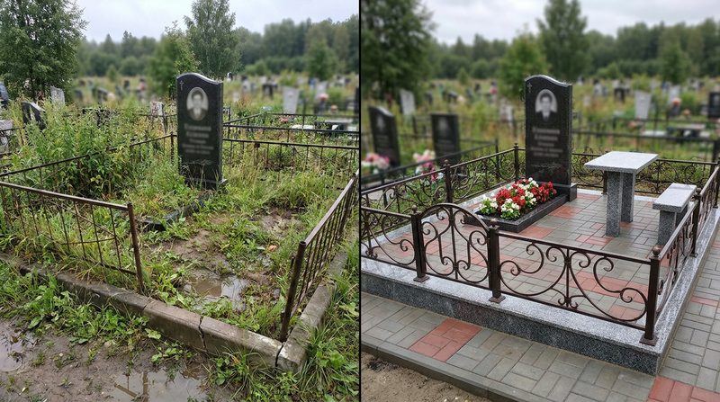 Благоустройство могилы в Казани — пример 2